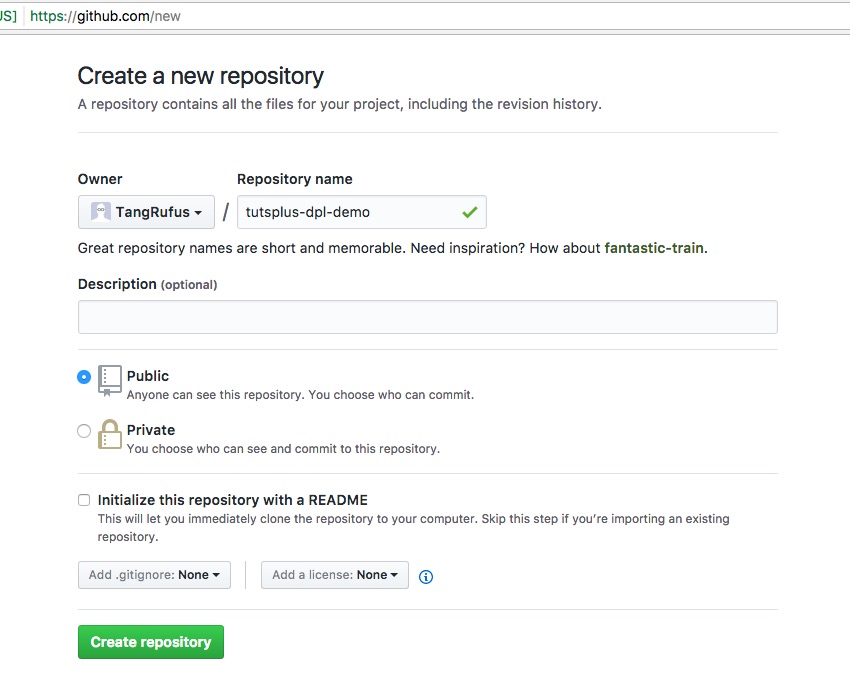 create new github repository