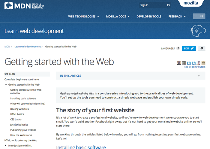 learn web development getting started mdn