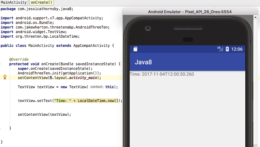 java  for android time and date ThreeTenABP