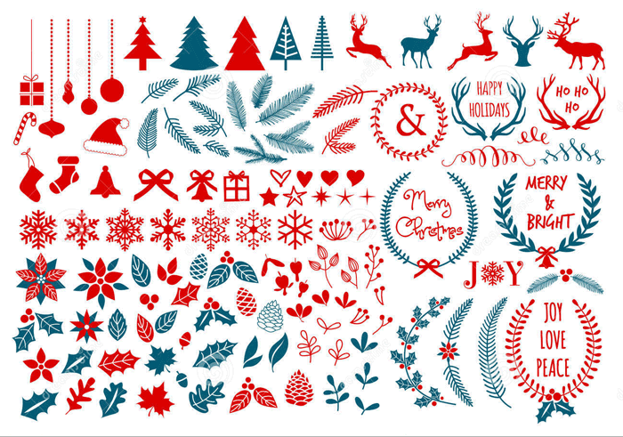 christmas design elements winter design elements