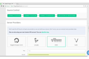Deploy PHP Web App Laravel Forge Main Screen