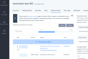 how laravel broadcasting works pusher dashboard