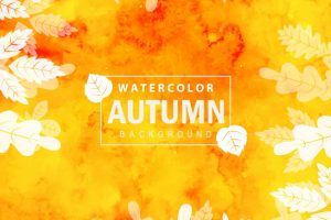 colorful watercolor autumn background