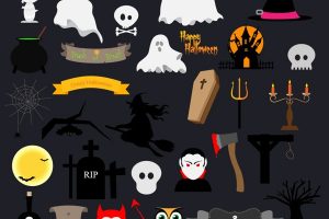 halloween design elements vector icon pack