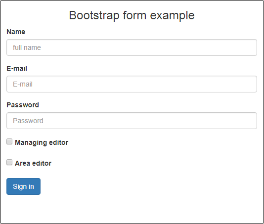 bootstrap form sample