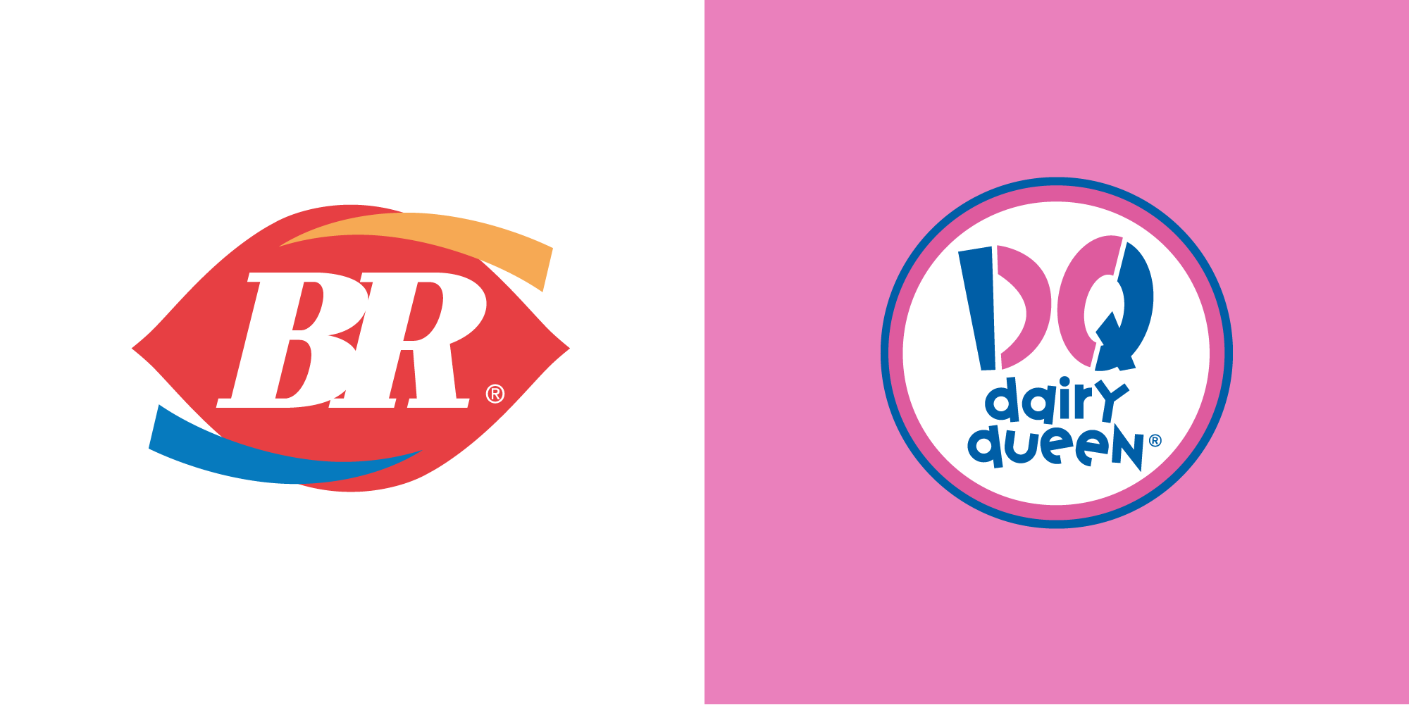 Dairy Queen логотип. Лого брендов. Баскин Роббинс лого. Смешение логотипов.
