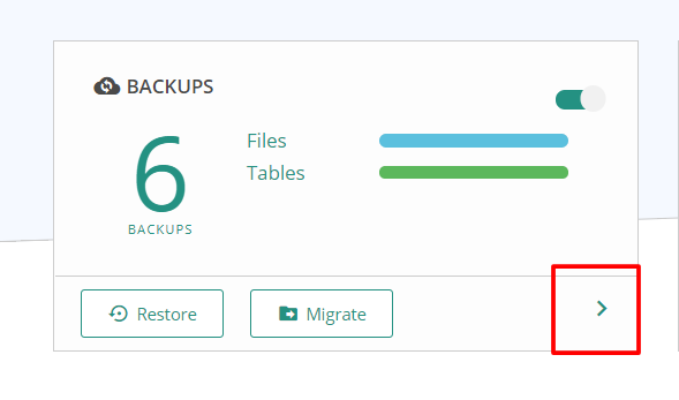 Backups in the Dashboard
