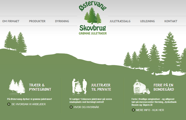 ostervang skovbrug website green layout inspiring