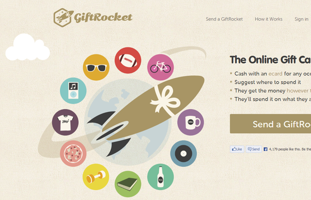 beige brown gift rocket website layout