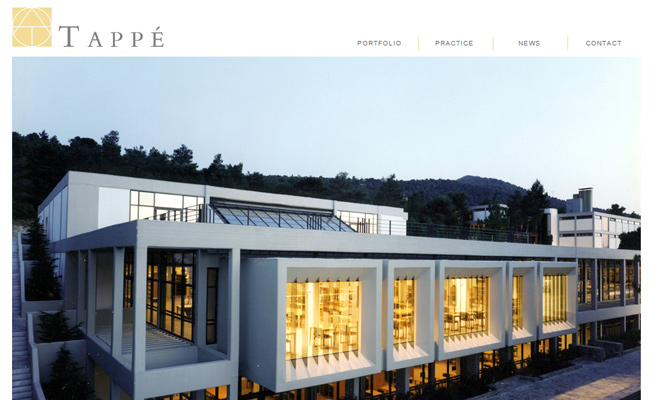 tappe architects fullscreen website layout design