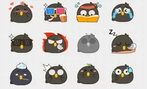 crow emoji dark icons iconset
