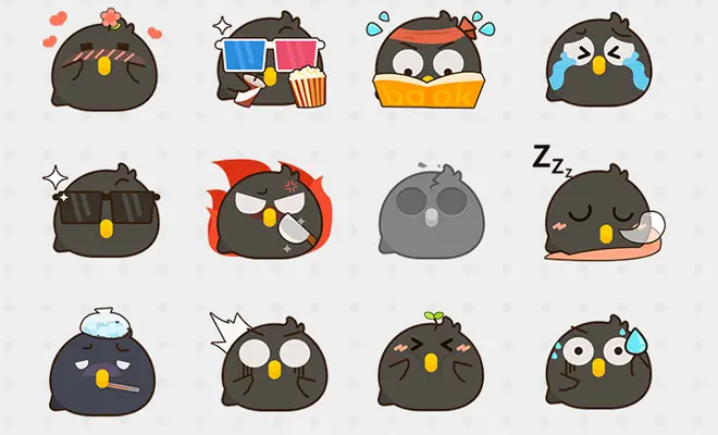 black dark crow emoticons emoji