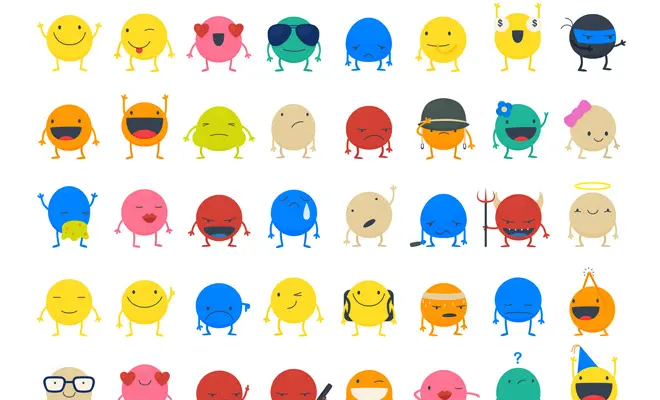 colorful circle smileys