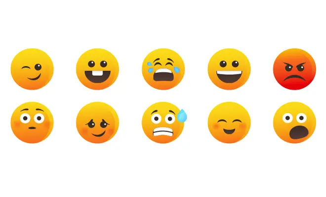 orange yellow icon set smilies