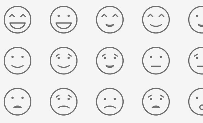 flat thin line icons smiley