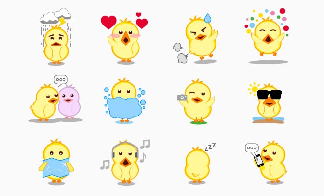 baby chicks chickens icons