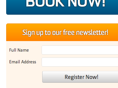 Book Now! and Signup form website