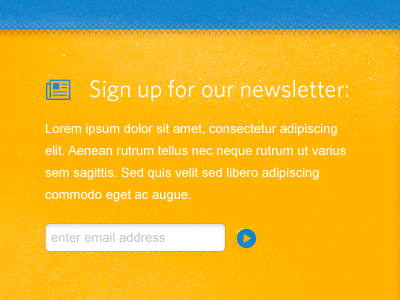 website bright orange signup form display