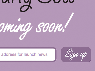 Coming Soon purple website signup form