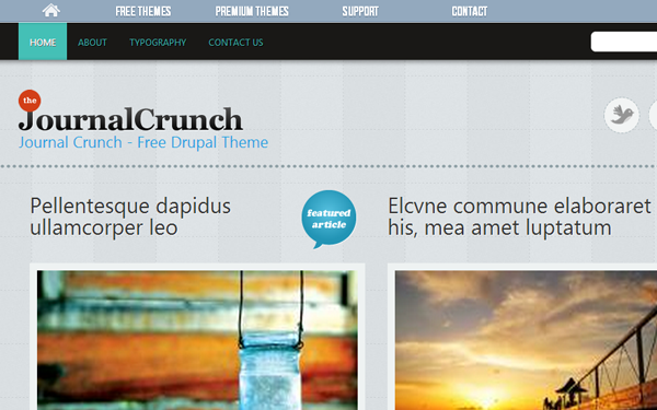 journal crunch website interface layout design