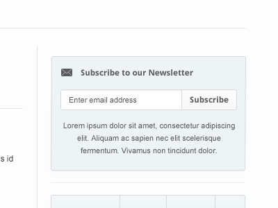 Simple web 2.0 subscription box sidebar