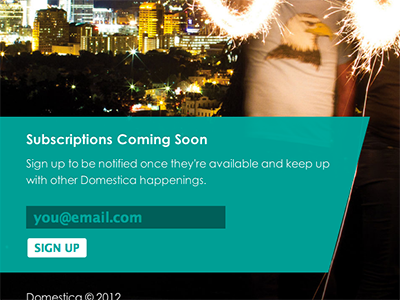 Simple green website layout signup form