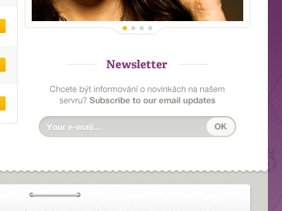 Purple website interface signup form field