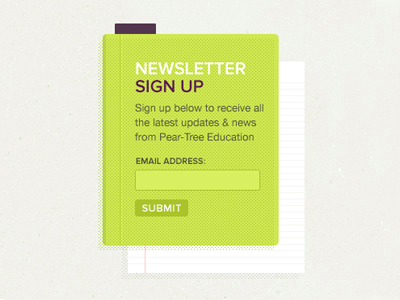 Green White ruled paper website ui signup form