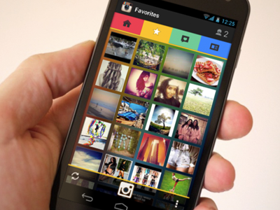 Android smartphone thumbnail icons photos Instagram redesign