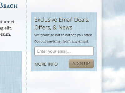 Branding custom signup form outer banks