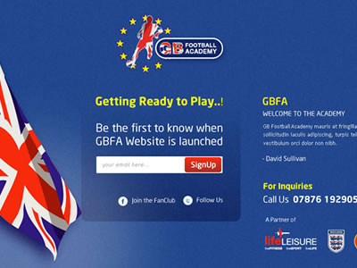 custom red blue signup form website layout