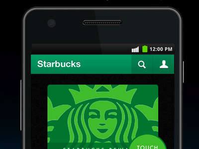 green Starbucks mobile app smartphone Android UI
