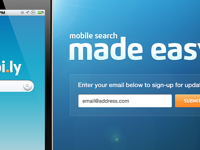 Mobile iPhone Landing Page signup form
