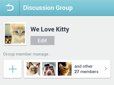 Simple Android mobile discussion group ui design