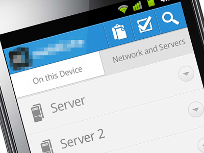 simple server Android mobile file administrator ui