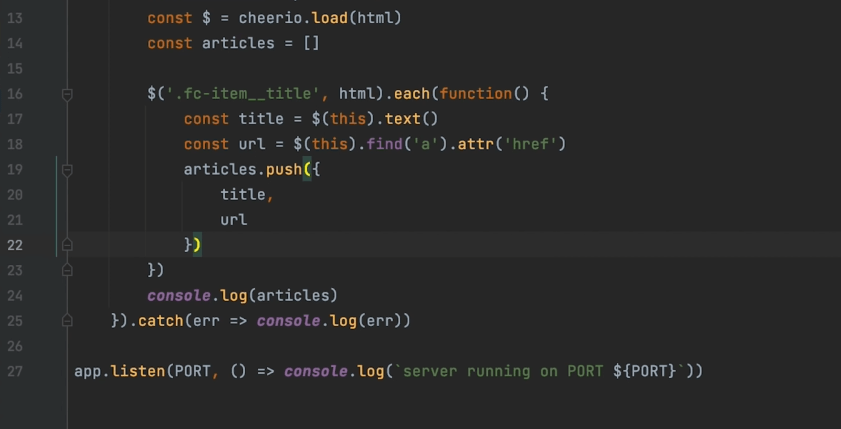 how to build web scraper - cheerio syntax-min