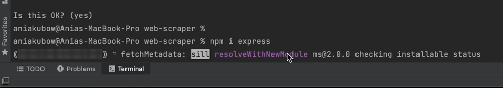 how to build web scraper - npm i express-min