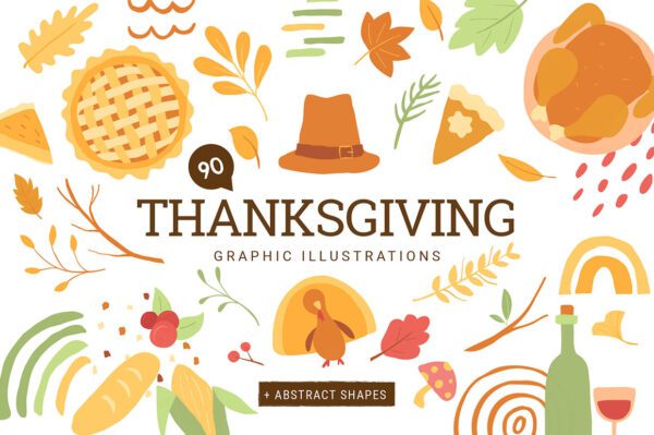 Thanksgiving Vector Illustrations & Graphics Pack