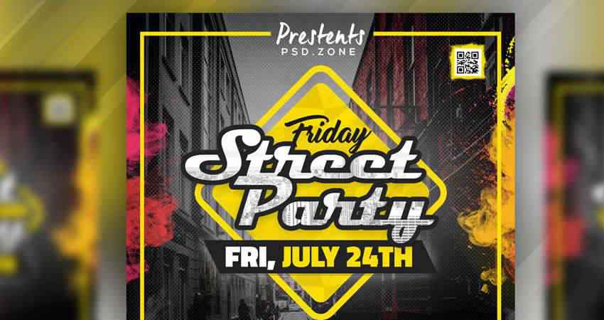 Street Party Flyer Template Photoshop PSD