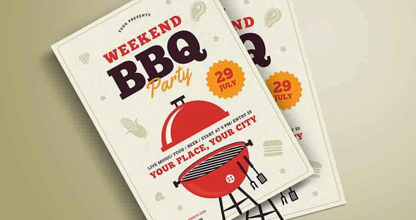 Barbeque Party Flyer Template Photoshop PSD