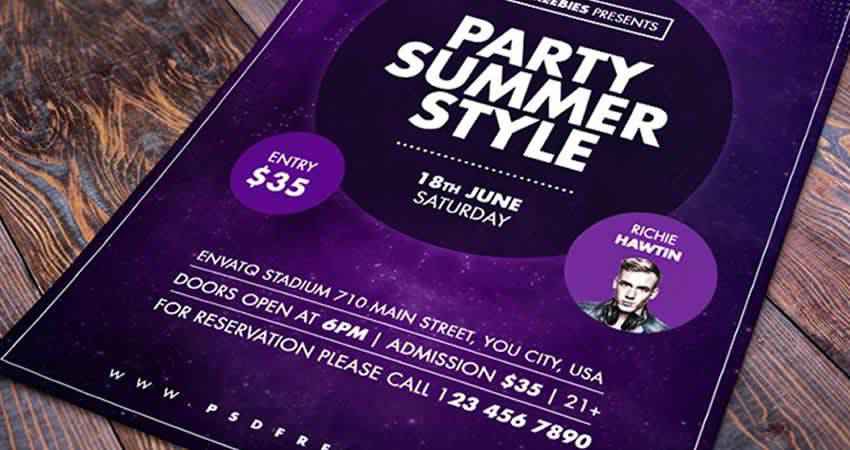 Summer Party Flyer Template Photoshop PSD