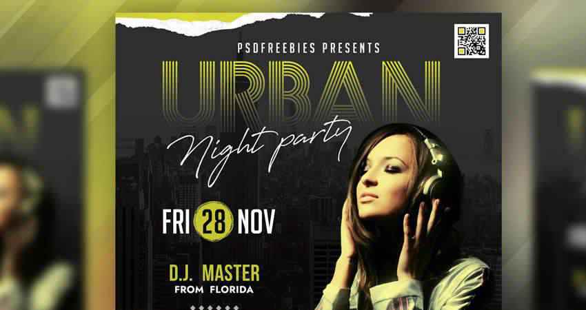 Urban Night Club Party Flyer Template Photoshop PSD