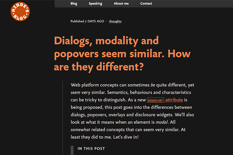Example from Dialogs, modality and popovers seem similar. How are they different?