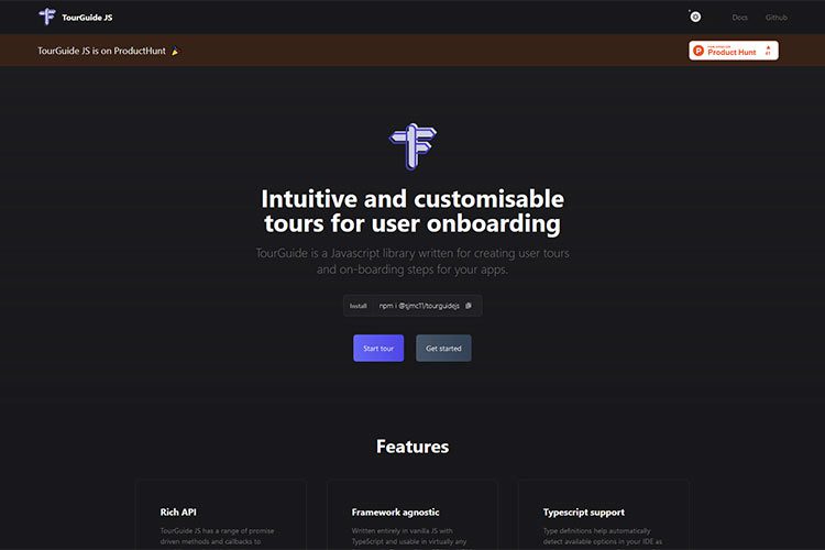 Example from TourGuide JS