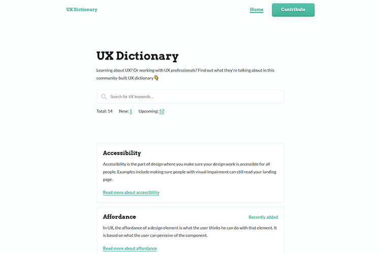Example from UX Dictionary