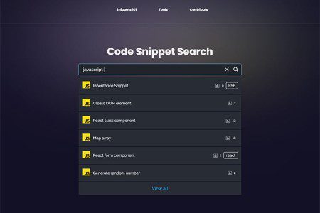 Tiny Little Tool for Web Designers Code Snippet Search