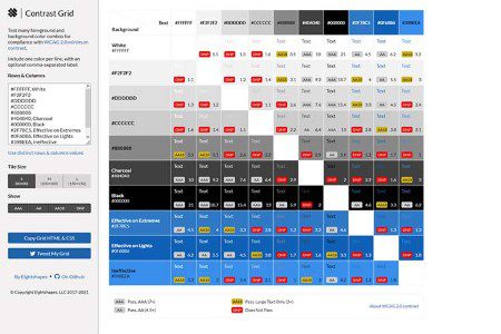 Tiny Little Tool for Web Designers Contrast Grid