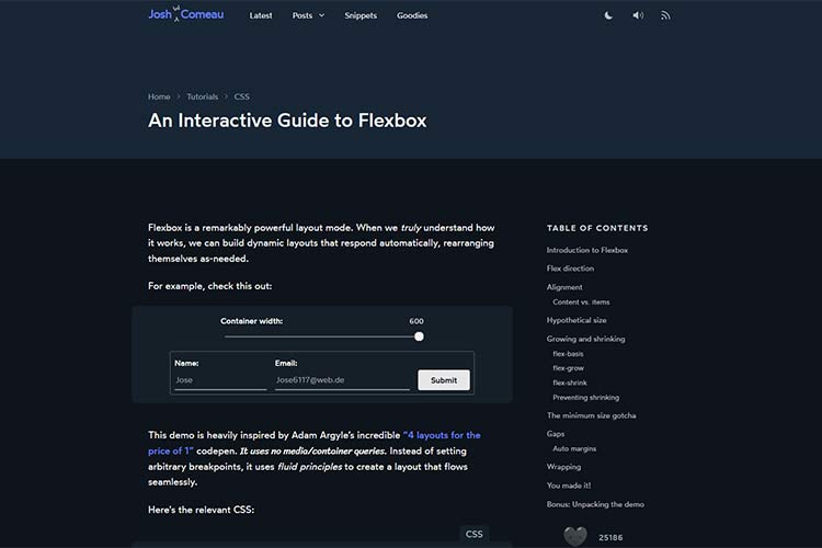 Example from An Interactive Guide to Flexbox