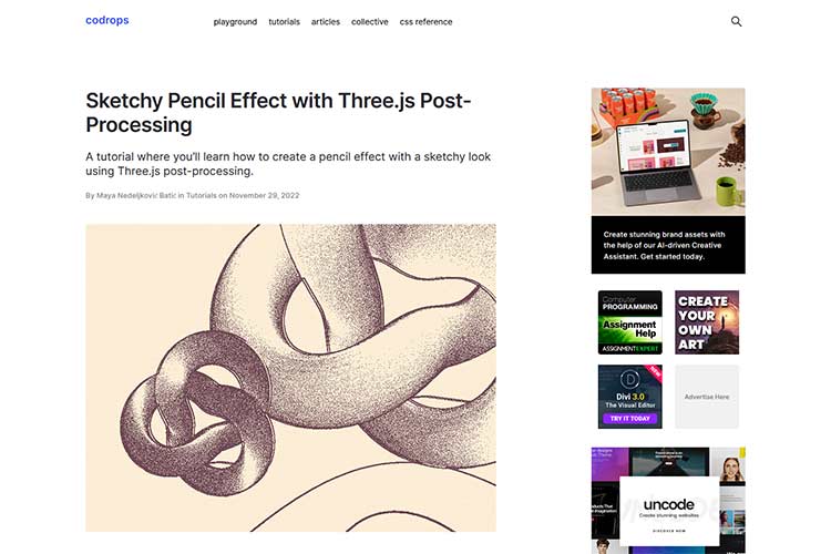 Example from Sketchy Pencil Effect with Three.js Post-Processing