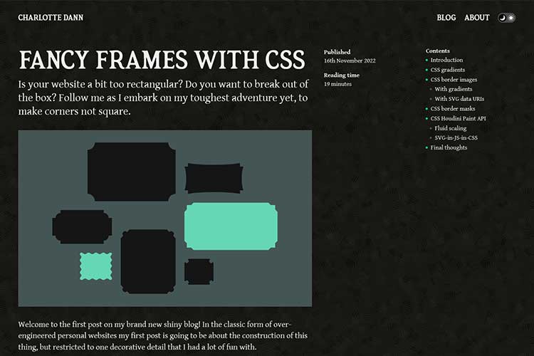 Example from Fancy Frames with CSS